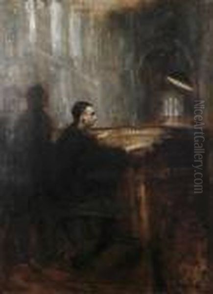 Monsieur Marcel Dupre At The Organ Of Notre Dame - view 1