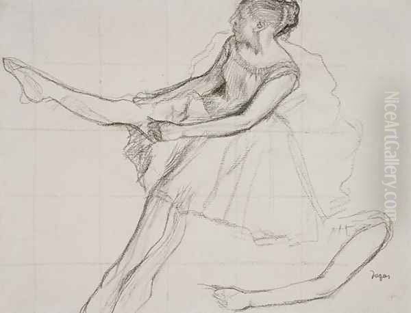 Dancer adjusting her tights, c.1880 - view 1