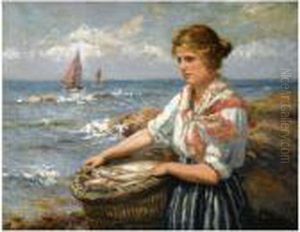 The Young Fishergirl; Breaking Waves by John Mcghie