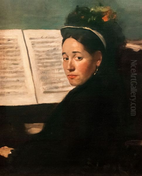 Mademoiselle Marie Dihau (1843-1935) at the piano, c.1869-72 - view 1