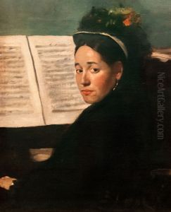 Mademoiselle Marie Dihau (1843-1935) at the piano, c.1869-72 by Edgar Degas