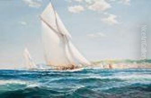 Yachts Racing Off A Coast