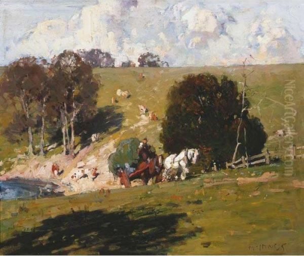 Landscape With Hay Wagon - view 1