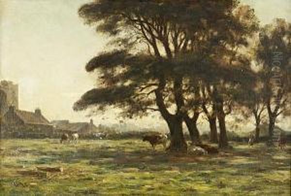 Grazing In A Summer Field - view 1