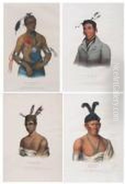 Wa-kawn-ha-ka A Winnebago
Chief;ka-ta-wa-be-da A Chippeway Chief; Wakechai A Saukie
Chief;hoo-wan-ne-ka A Winnebago Chief. - view 1