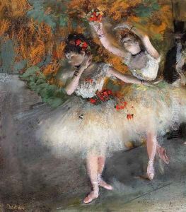 Two Dancers Entering the Stage by Edgar Degas