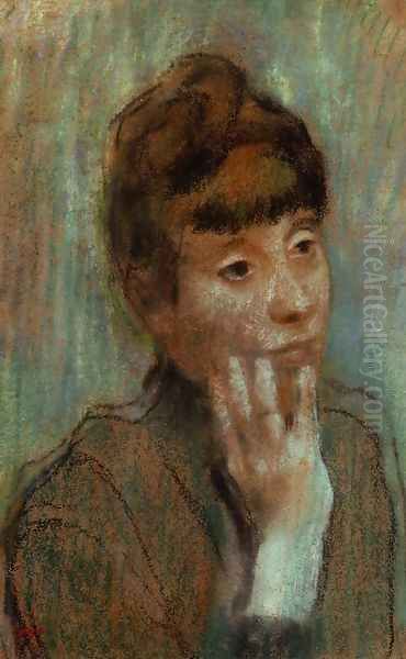 Portrait of a Woman Wearing a Green Blouse - view 1