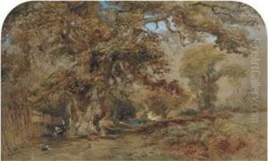 Figures By A Path In A Wooded Landscape Figures By A Path In A Wooded Landscape