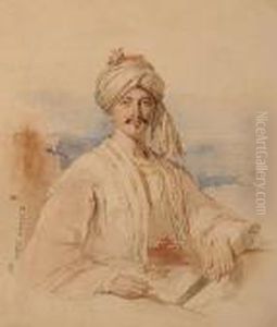 Portrait Of A Gentleman Bust Length, Wearing Turkish Dress.