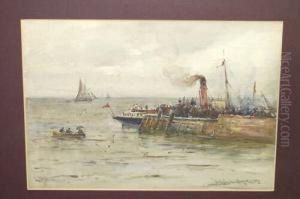 R.s.w. "largs", Figures On A
Quayside With A Steamer And Other Shipping Nearby Signed, Also Inscribed
With The Title And Dated "16th July 1894" R.s.w. "largs", Figures On A
Quayside With A Steamer And Other Shipping Nearby Signed, Also Inscribed
With The Title And Dated "16th July 1894"