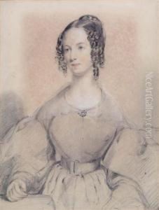 A Half Length Portrait Of A Young Lady by Daniel Macnee
