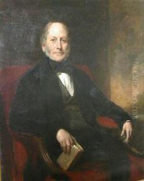 Portrait Of A Seated Gentleman Holding A Book - view 1