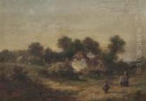 Figures In Rustic Landscapes by James Edwin Meadows