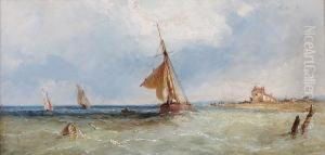 Fishing Boats In A Breeze by James Edwin Meadows