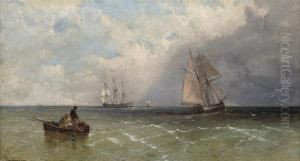 Hauling In The Lobster Pots by James Edwin Meadows
