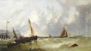 Fishermen At Work Off A Jetty In A Heavyswell