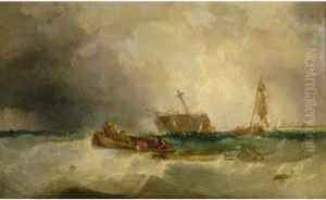 Fishing Boats Aiding A Dismasted Vessel