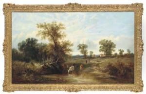 Rural Landscape With Cattle Watering