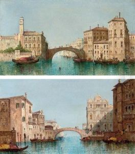 The Scuola Di San Marco, Venice; And Off The Grand Canal, Venice by William Meadows