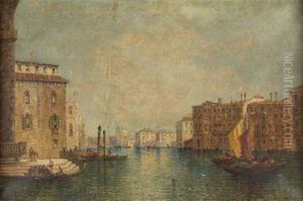 A Busy Venetian Canal Scene - view 1
