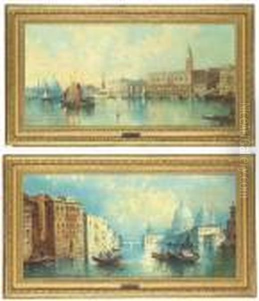 On The Grand Canal, Venice,
Before The Fall Of The Tower; And Santamaria Della Salute, Venice - view 1