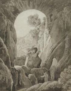 The Latomia Dei Cappuccini At Acradina by Jacob Wilhelm Mechau