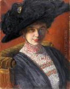 Portret Starosciny Amelii Bienieckiej, 1912 R. by Jozef Mecina-Krzesz
