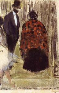 Ludovic Halevy Speaking with Madame Cardinal by Edgar Degas