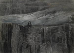 Sphinx In Felsiger Landschaft by Emilie Mediz-Pelikan