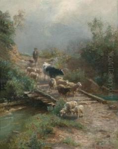 Shepherd Returning Home With His Flock by Emilie Mediz-Pelikan