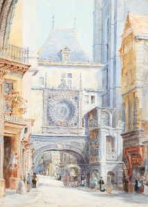 Rouen, The Grosse Horloge, And Companion, St. Oueu And The Rue Dainiette by Hubert James Medlycott