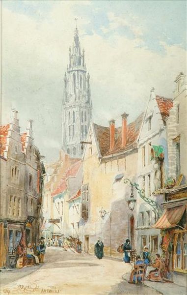Astreet Scene In Antwerp Belgium - view 1