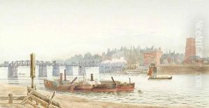 A View Of Battersea Bridge And Old Chelsea Church From The Southbank
