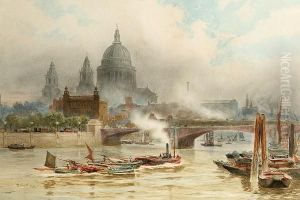 The Thames At Blackfriars by Hubert James Medlycott