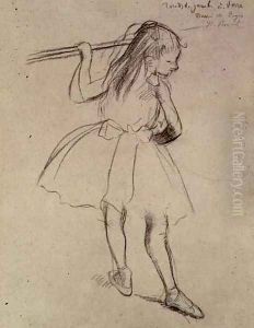 Girl Dancer at the Barre, c.1878 by Edgar Degas