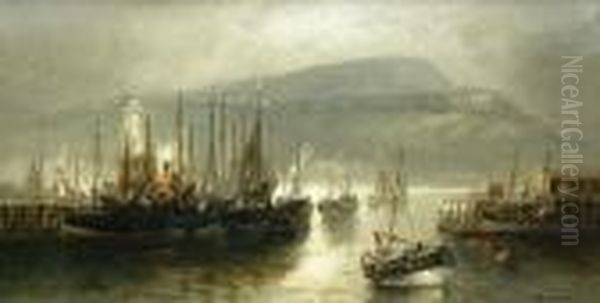 Moonlit Harbour Scene - view 1