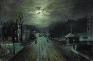 Moonlit Street Scene