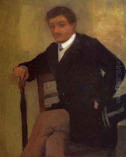 Seated Young Man in a Jacket with an Umbrella - view 1