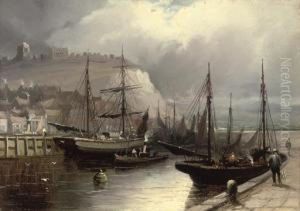 The Fishing Fleet In The Harbour At Whitby