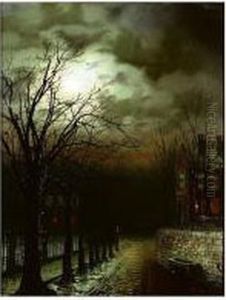 Moonlit Street by Walter Meegan