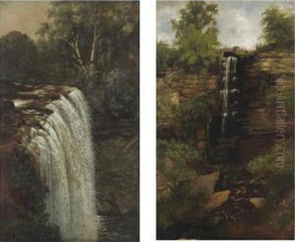 Minnehaha Falls And Woodland Falls: A Pair Of Paintings - view 1