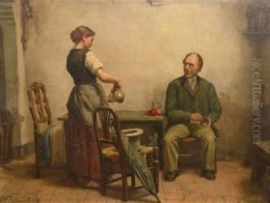 Koppel In Een Interieur - Couple Dans Un Interieur. by Frans Meerts