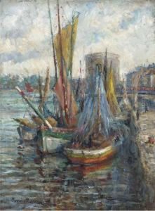 Fishing Boats At La Rochelle by Dora Meeson