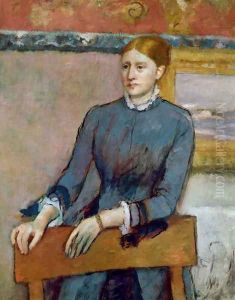 Portrait of Helene Rouart in her Father's Study, detail of Helene, c.1886 by Edgar Degas