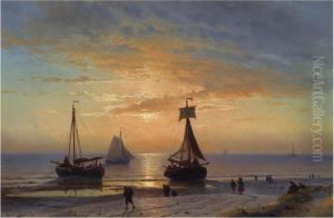A Coastal View At Dusk by Louise Meyer