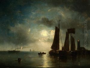 Nocturne With Sailboats by Louise Meyer