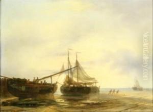 Beached Fishing Boats At Dawn