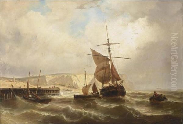 Sailing Vessels Of The Coast In Choppy Seas - view 1