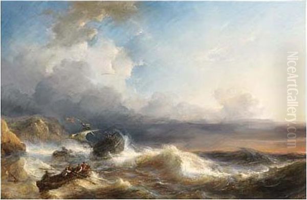 A Shipwreck In Rough Seas - view 1
