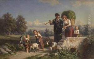 Heimkehr Einer Bauernfamilie Von
Der Heuernte. by Ernst Adolf Meissner
